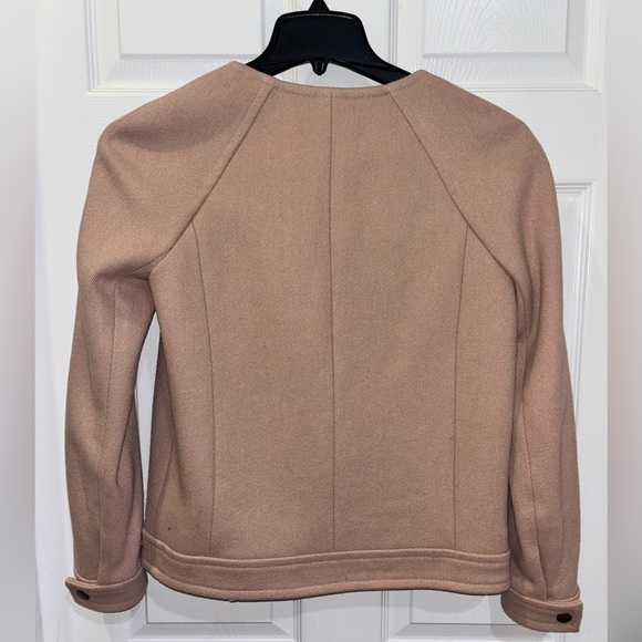 J.Crew Double-cloth motorcycle jacket BEIGE STONE SZ 2 - Picture 5 of 7